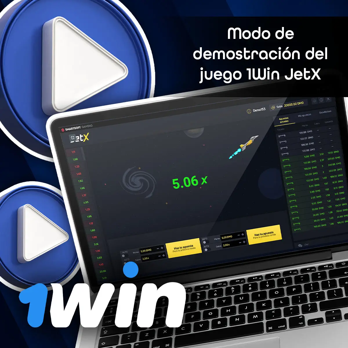 La versión demo de JetX es una buena forma de practicar tu estrategia.