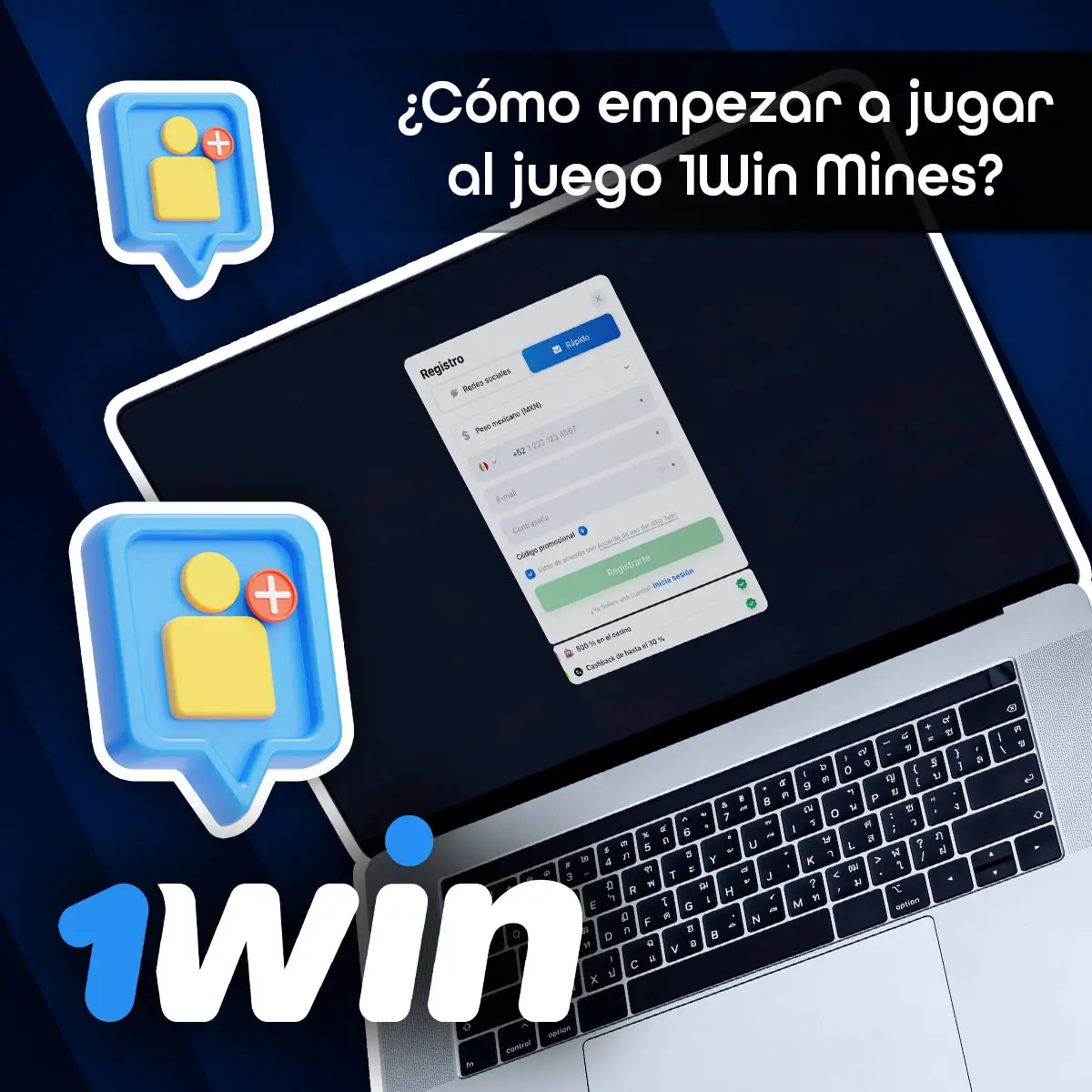 Proceso de registro en la plataforma 1Win para jugar a las Mines
