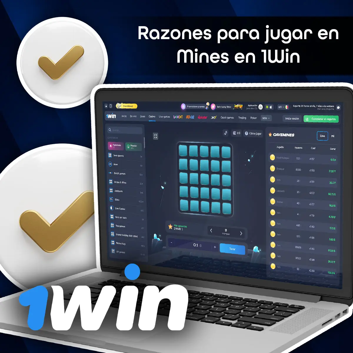 Una estrategia que aumentará sus ganancias en el juego Mines 1win